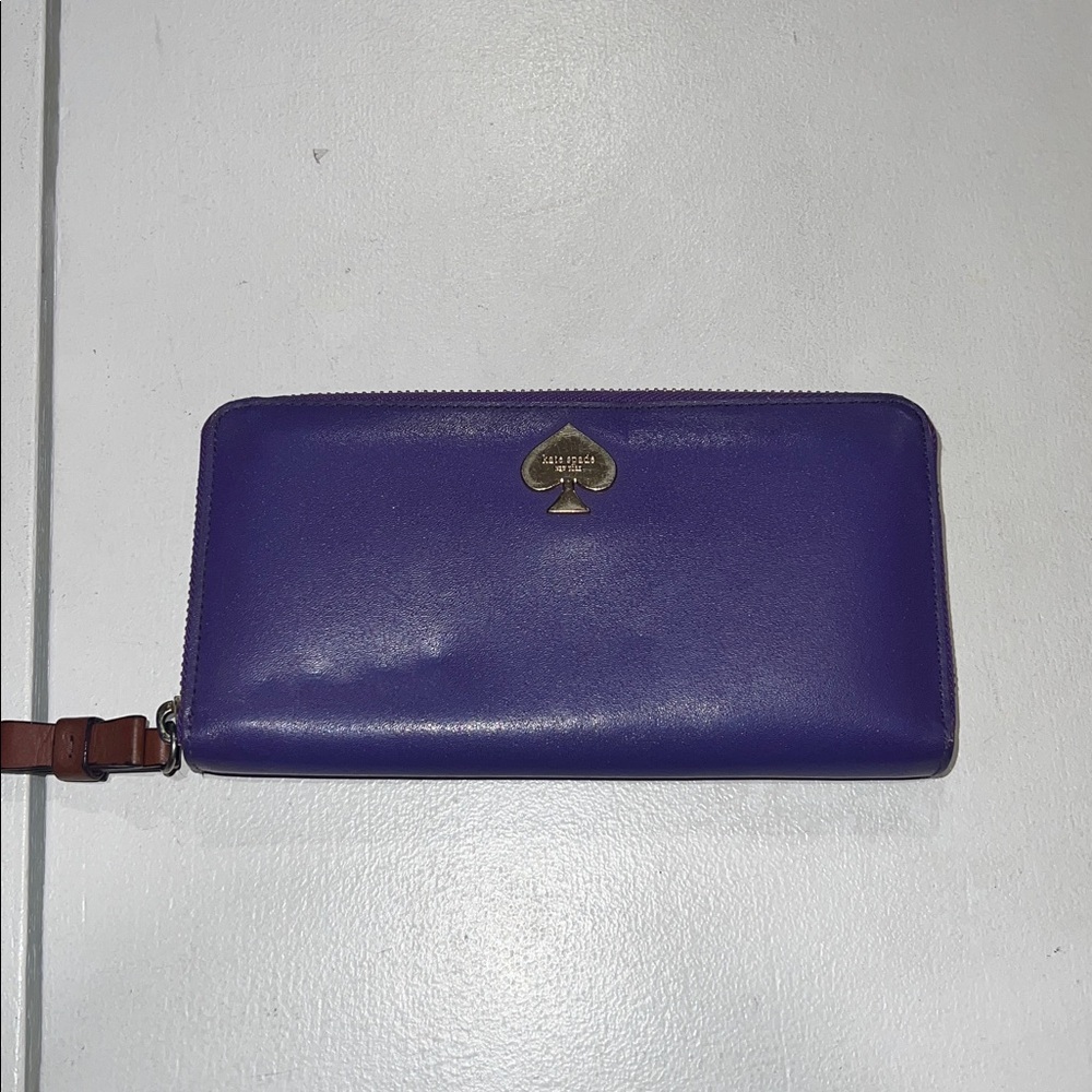 Kate Spade New York continental purple zip around wallet